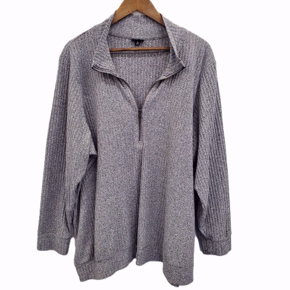 Women’s Gray Quarter-Zip Knit Sweater